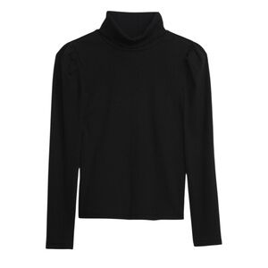 GAP KIDS Puff Sleeve Turtleneck Black Knit Top Tee Girls T-shirt
